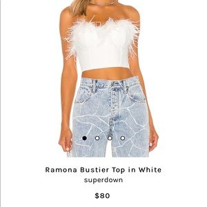 Remains bustier top white - size small - superdown